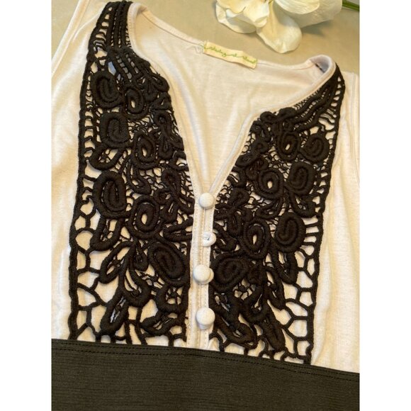 Anthropologie Staring at Stars Midi Lace Boho Dress Y2k Cottagecore Size 5 - Picture 9 of 12